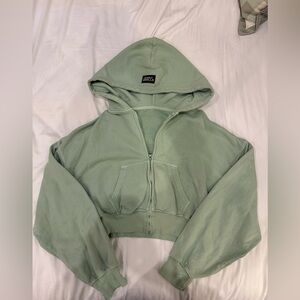 Daily Drills Mint Green Cropped Hoodie